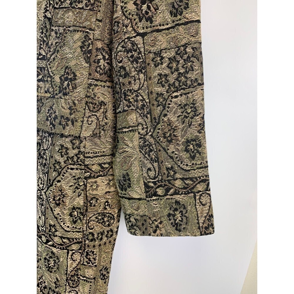 Newport News Brocade Jacquard Button Jacket Vintage Pea Coat Mid Length Women 12 - Picture 2 of 12